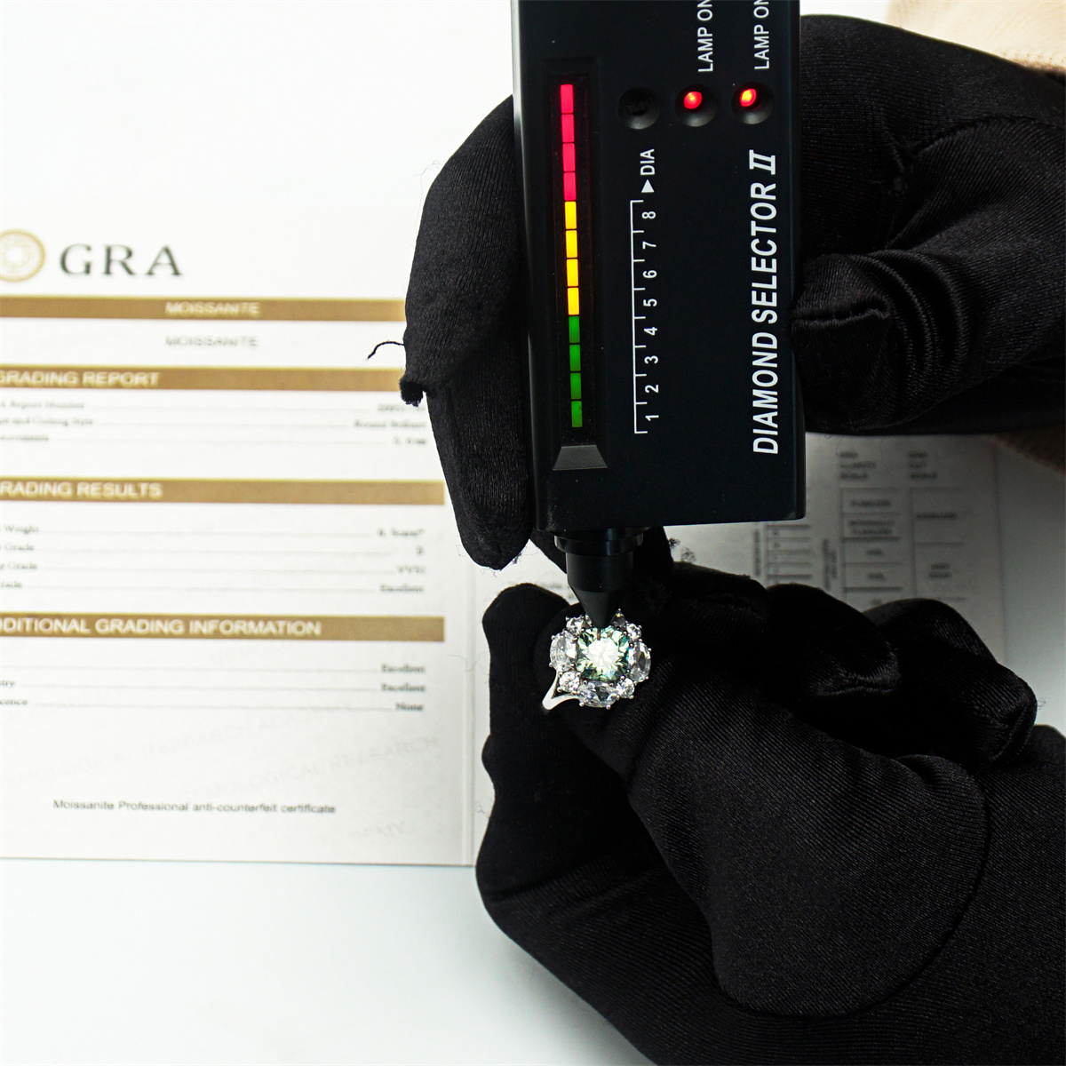 2.5ct Cushion Synthetic Moissanite Cluster Ring In 925 Sterling Silver