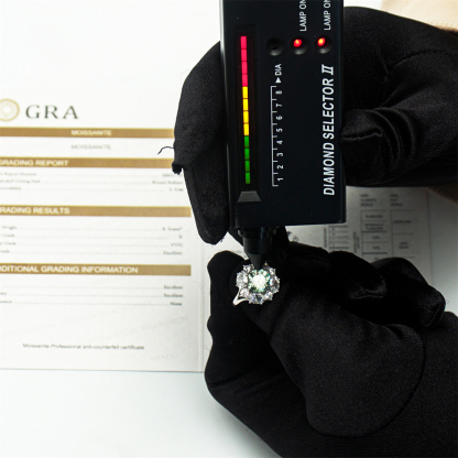 2.5ct Cushion Synthetic Moissanite Cluster Ring In 925 Sterling Silver