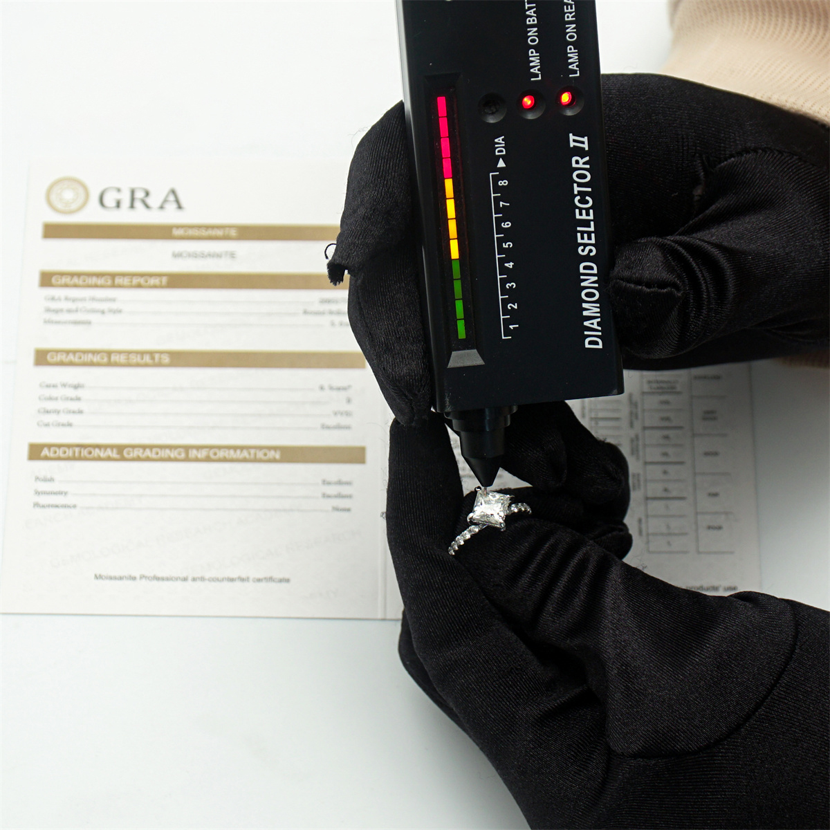 2ct S925 Princess Synthetic Moissanite Solitaire Ring