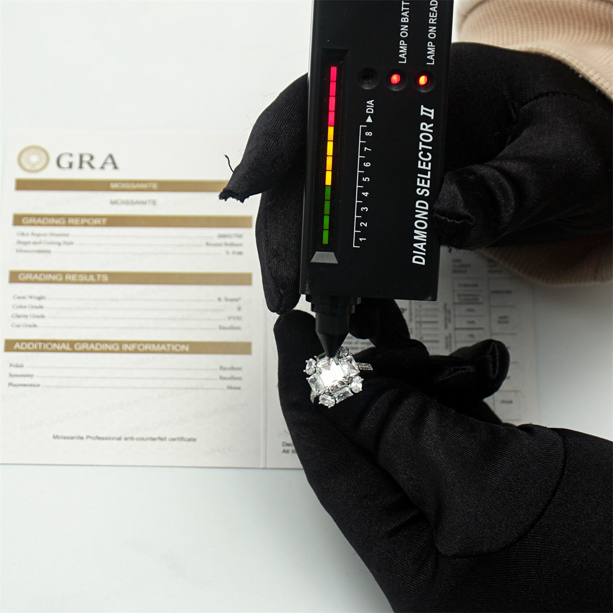 3.5ct Step Cut Synthetic Moissanite Ring S925