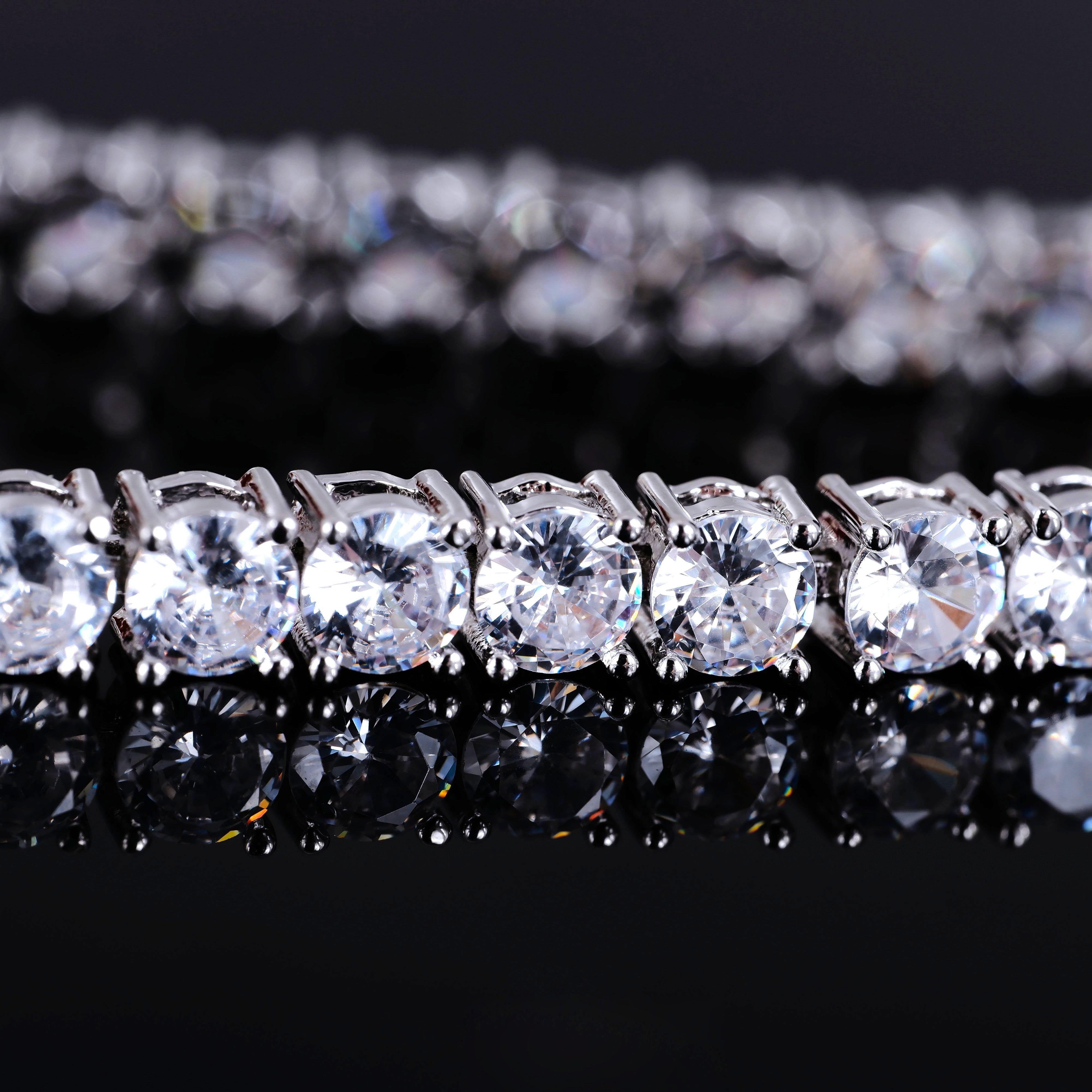 Two-tone 4mm Iced Yellow Gold-Plated CZ Cuban Link Bracelet