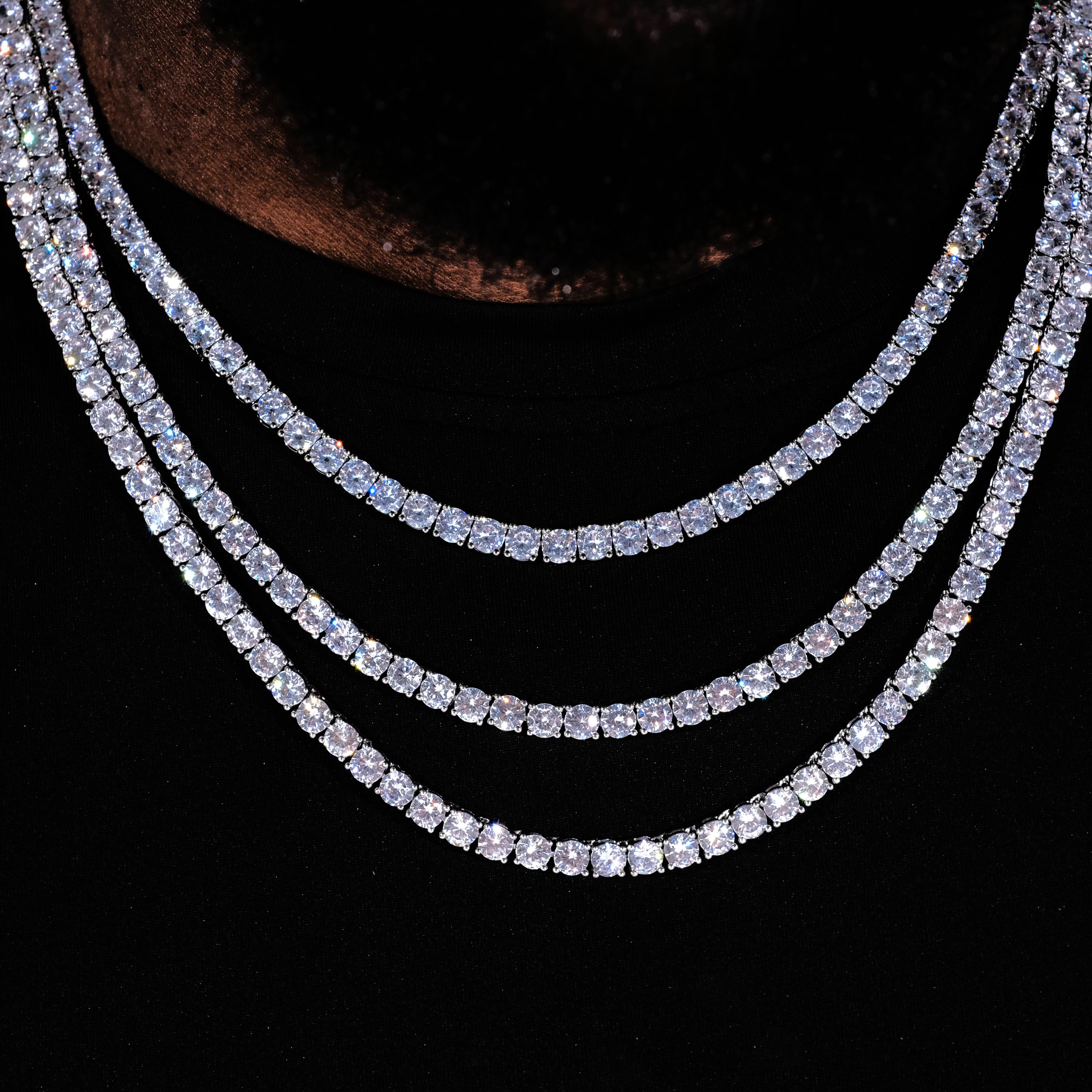 3mm 925s & VVS MOISSANITE TENNIS CHAIN WHITE GOLD