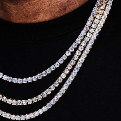 3mm 925s & VVS MOISSANITE TENNIS CHAIN WHITE GOLD