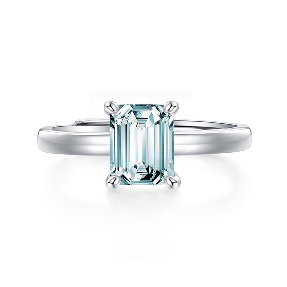 3ct Step Cut Synthetic Moissanite Classic Square Ring S925