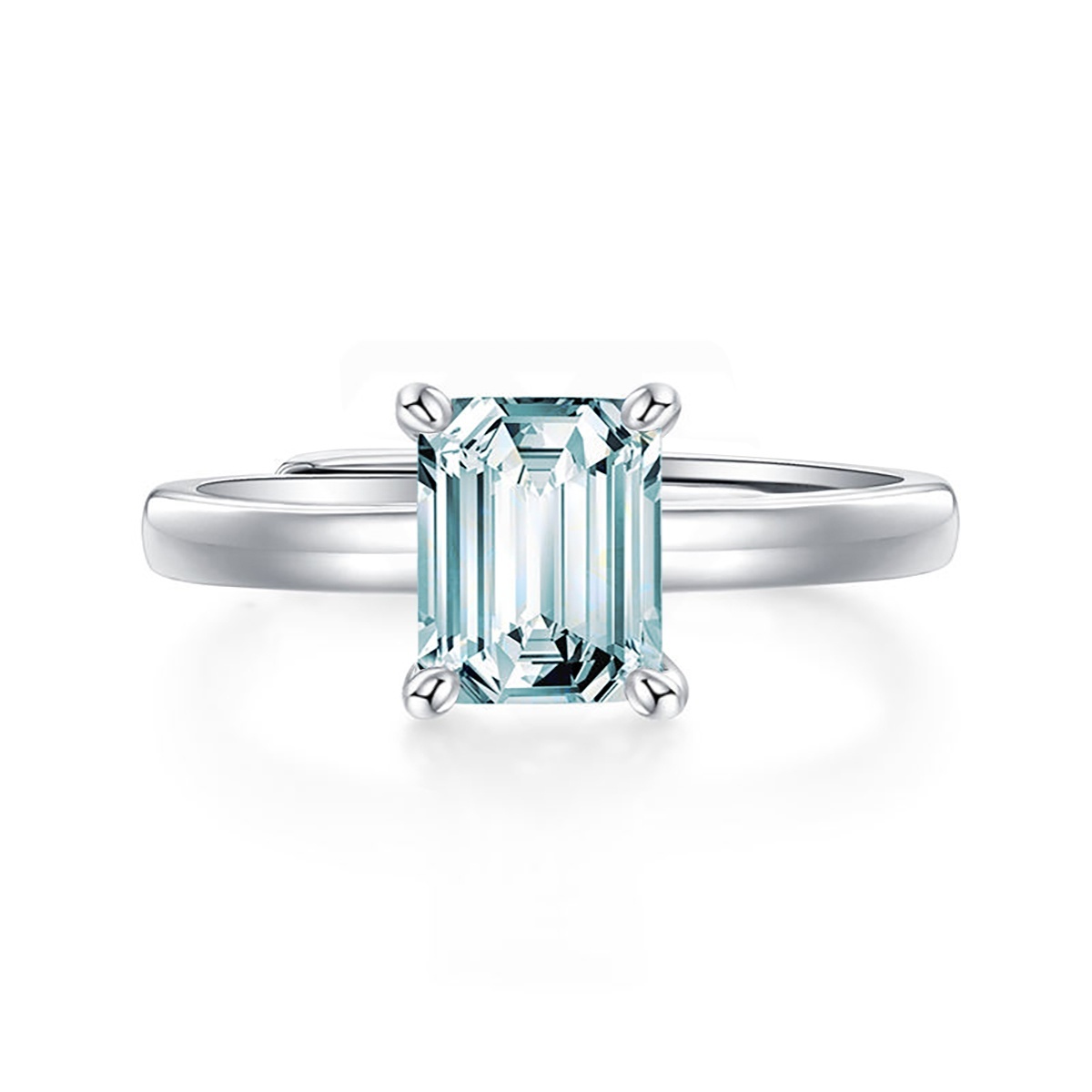 3ct Step Cut Synthetic Moissanite Classic Square Ring S925