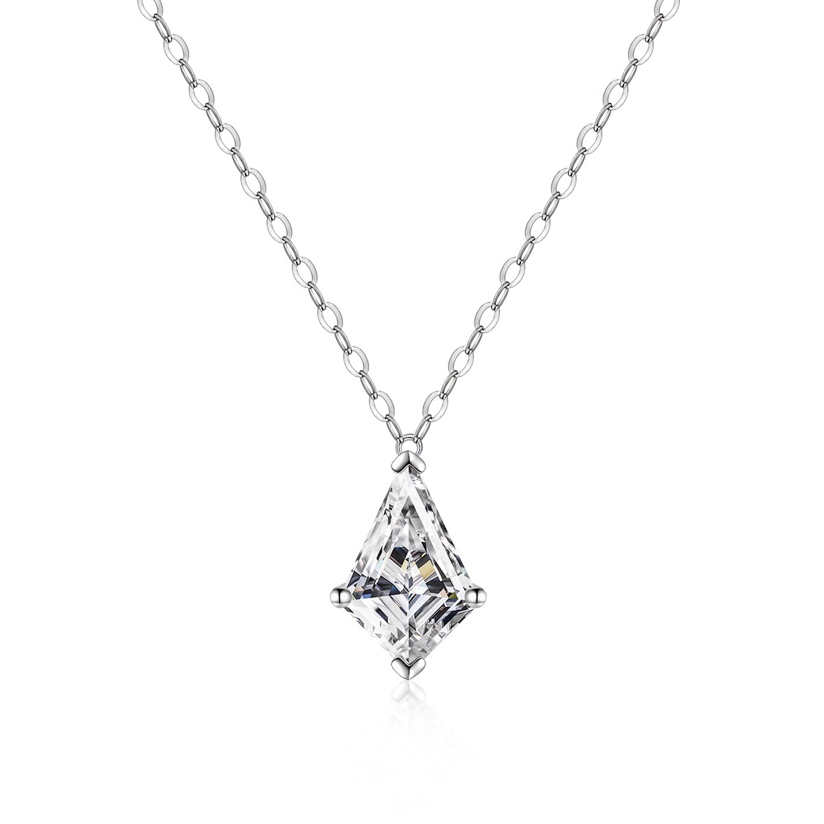 4ct Prismatic Pear Synthetic Moissanite Pendant Necklace Chain S925