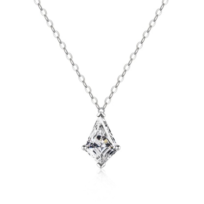 4ct Prismatic Pear Synthetic Moissanite Pendant Necklace Chain S925