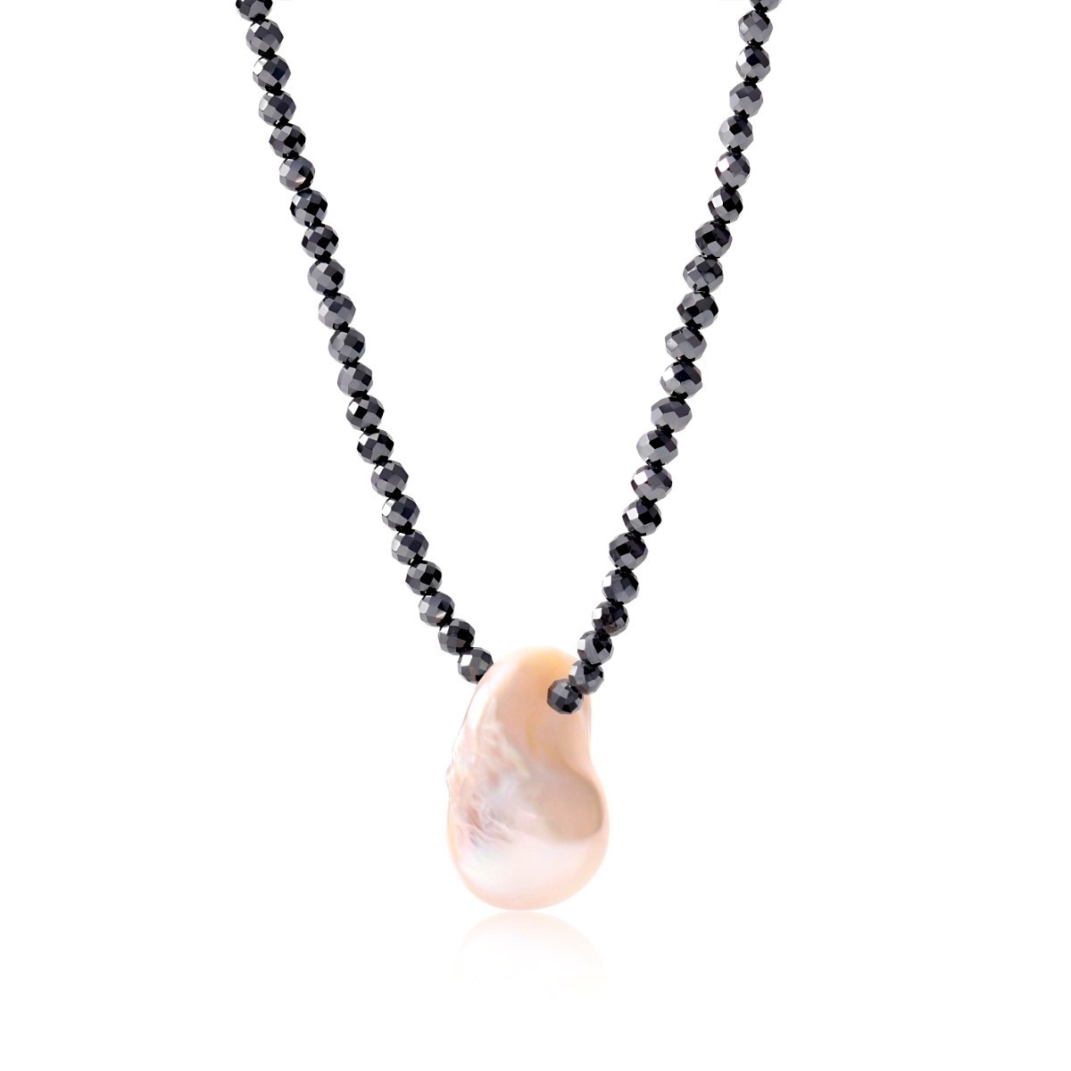 Elegant Pearl Synthetic Moissanite Pendant Necklace Chain S925