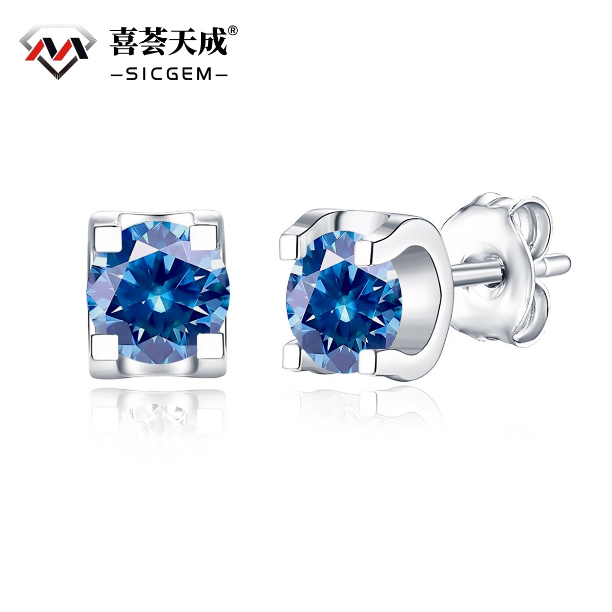 0.5ct Round Synthetic Moissanite Stud Earrings S925