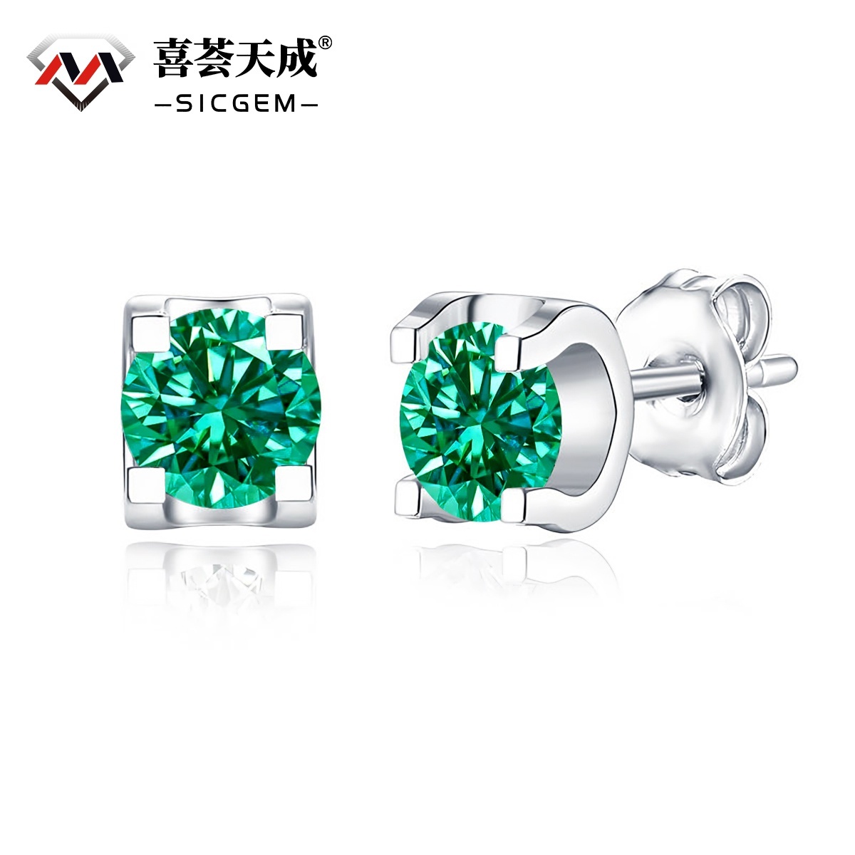 0.5ct Round Synthetic Moissanite Stud Earrings S925