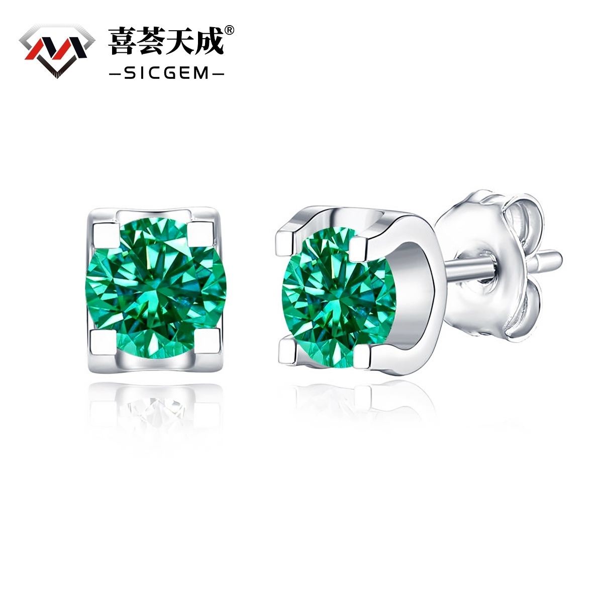 0.5ct Round Synthetic Moissanite Stud Earrings S925