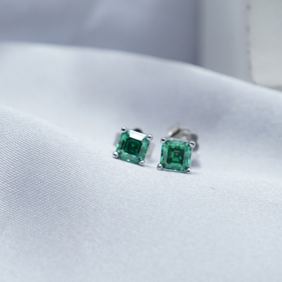 0.5ct Asscher Synthetic Moissanite Stud Earrings S925