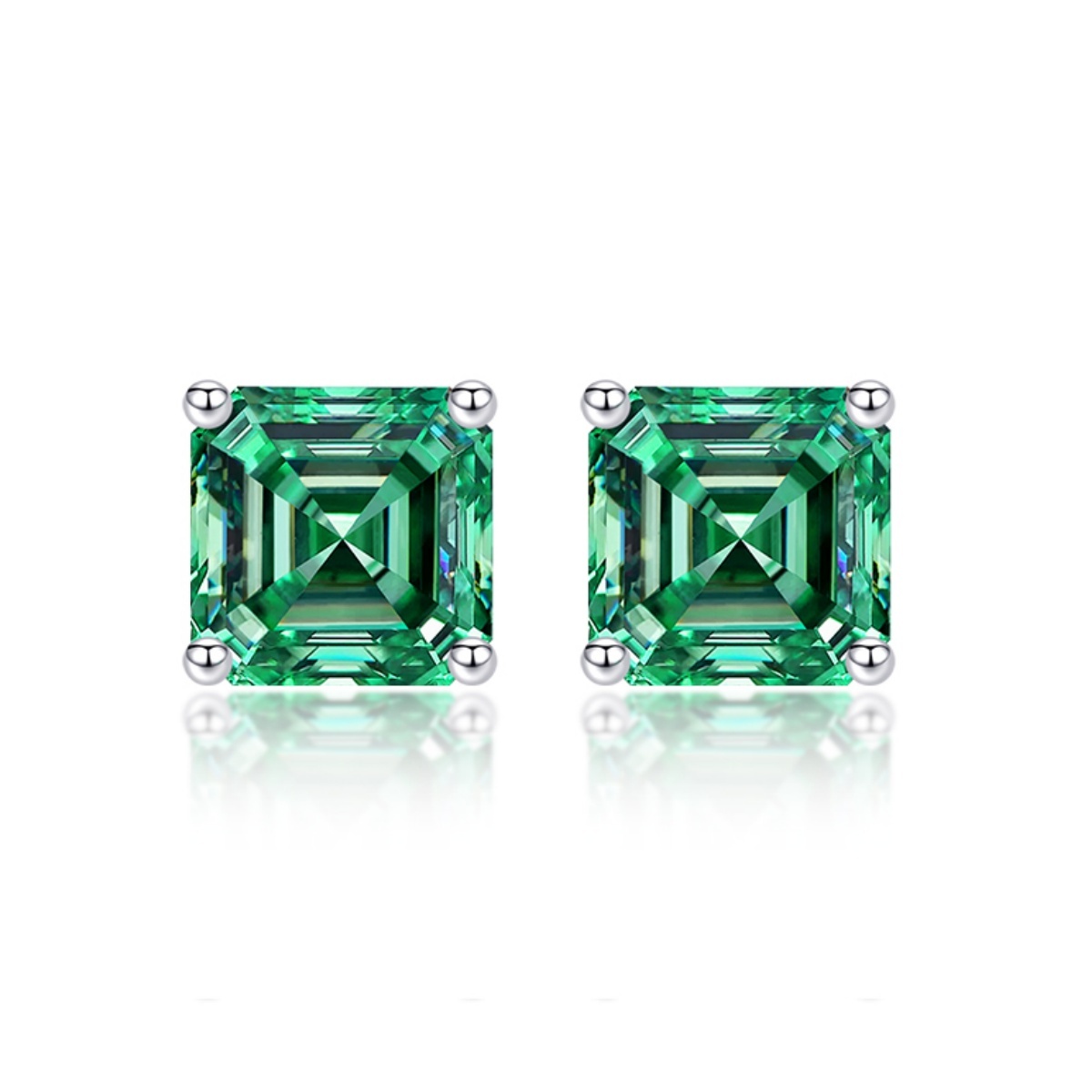 0.5ct Asscher Synthetic Moissanite Stud Earrings S925