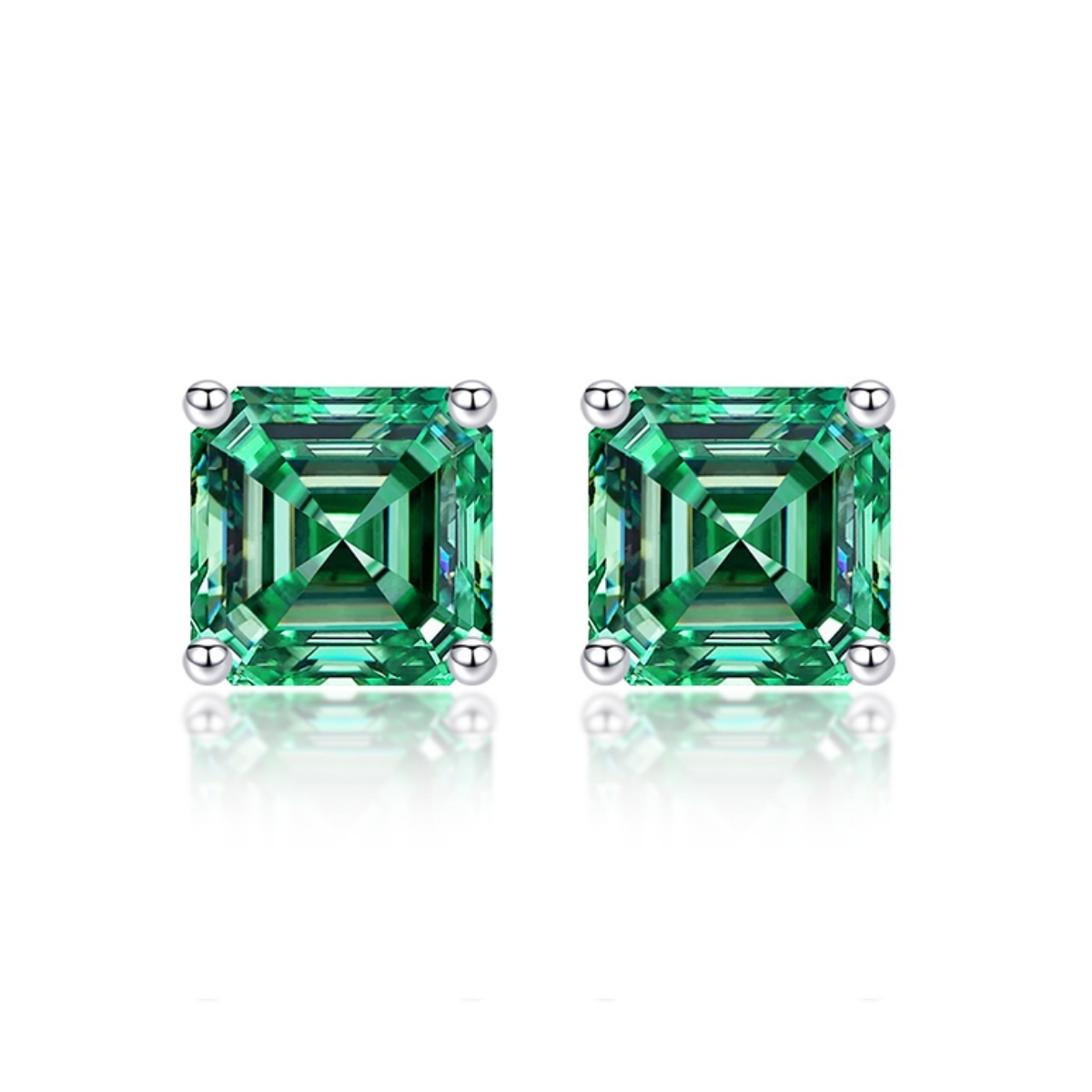 0.5ct Asscher Synthetic Moissanite Stud Earrings S925