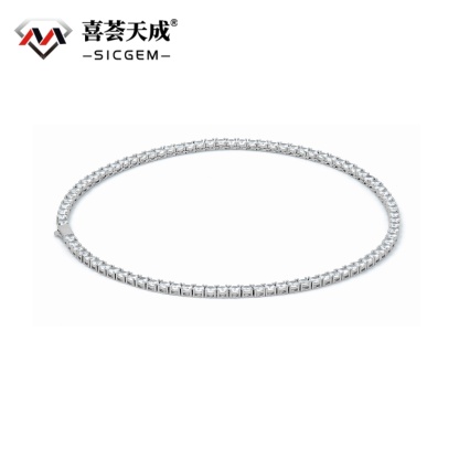 S925 Silver Hip Hop Synthetic Moissanite Tennis Chain