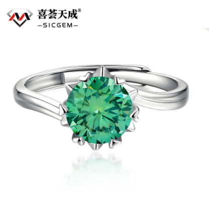 3ct Round Synthetic Moissanite Twisted Band Snowflake Ring S925