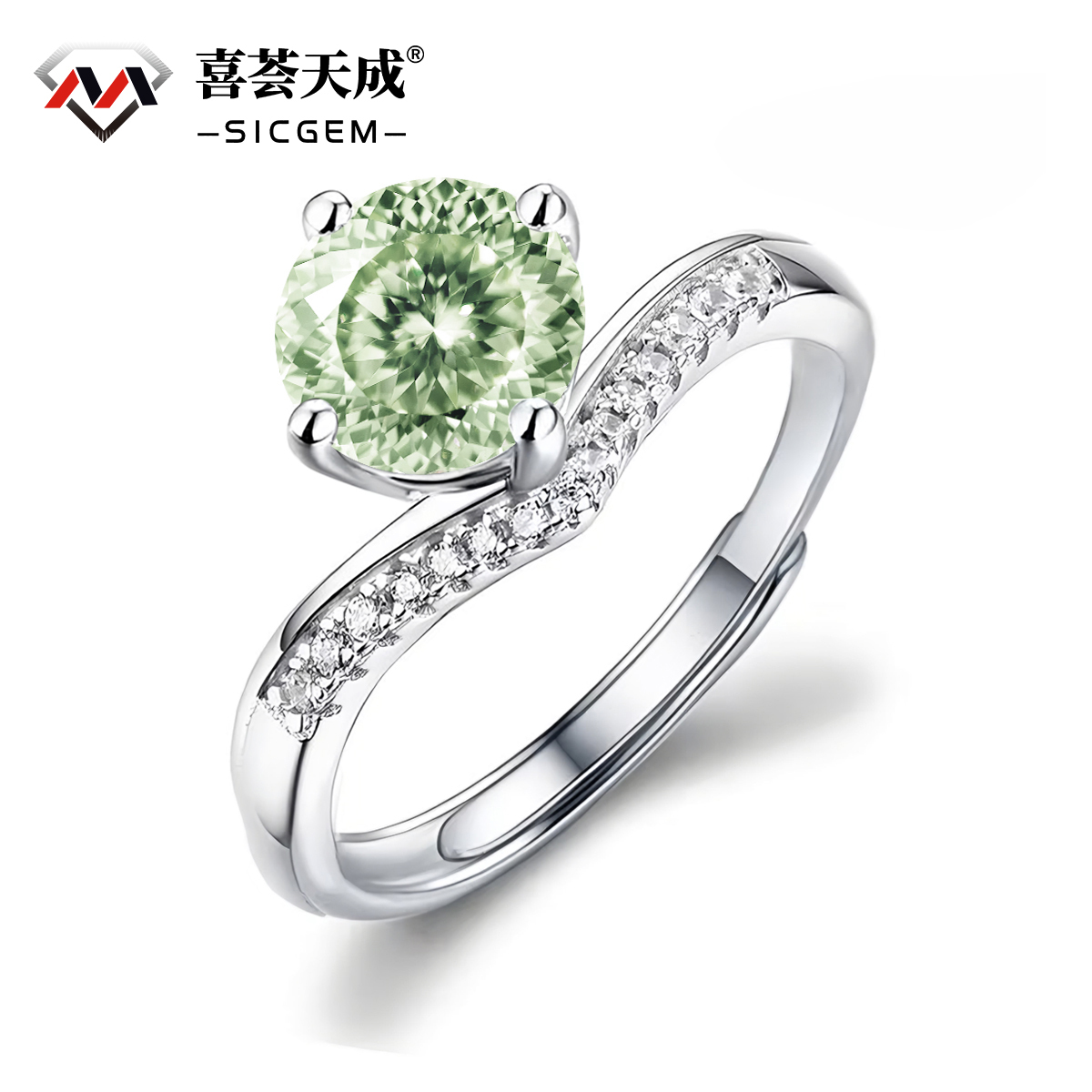 3ct Round Synthetic Moissanite Crown Ring S925
