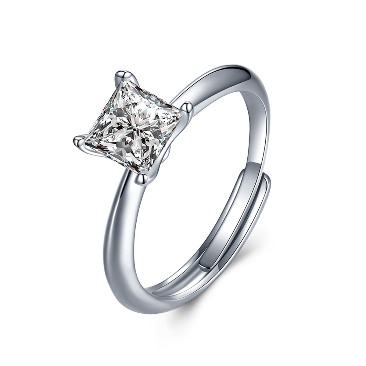 1ct Princess Synthetic Moissanite Ring S925