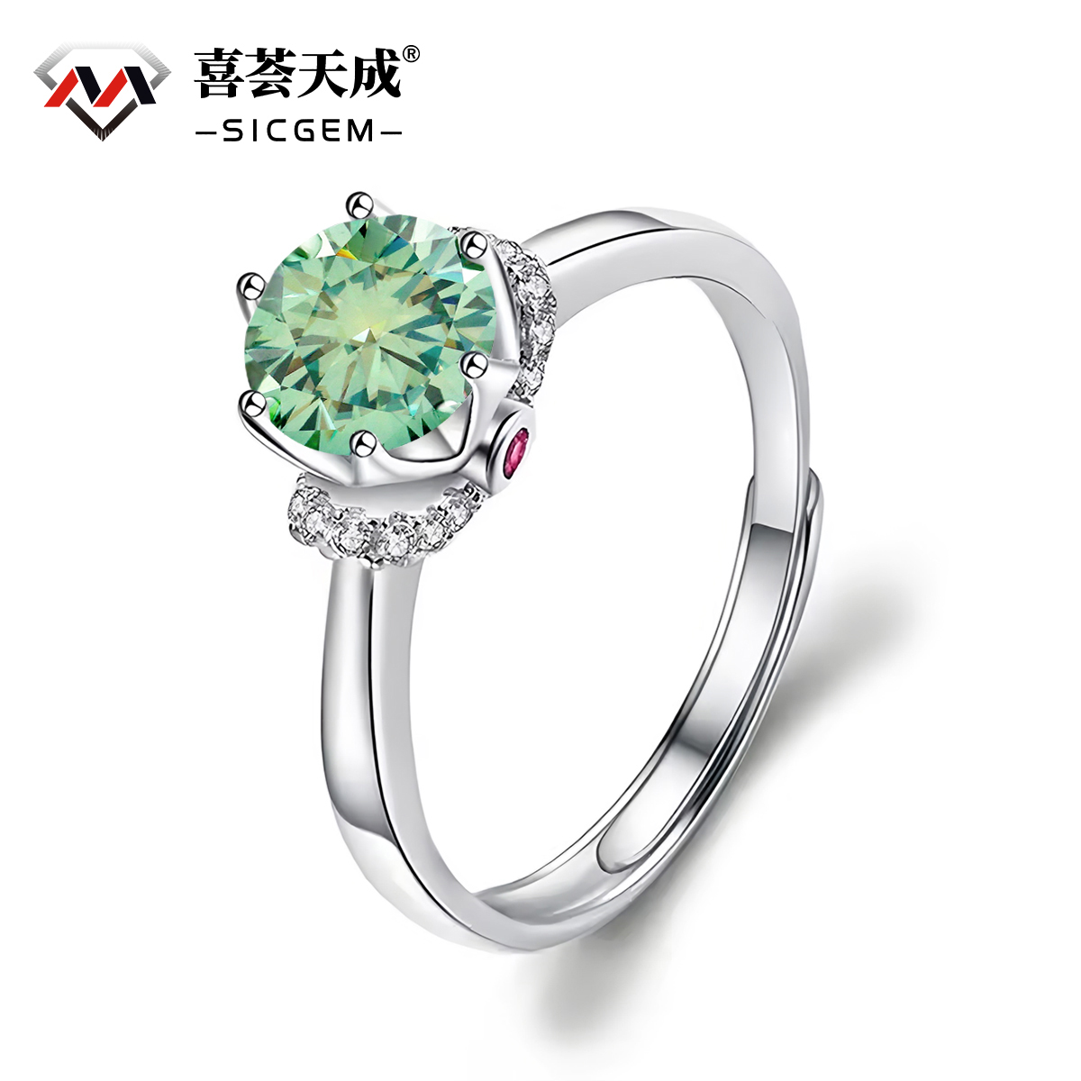 2ct Round Synthetic Moissanite Classic Ring S925