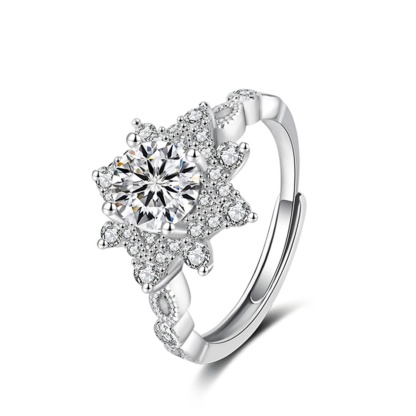 1ct Round Synthetic Moissanite Cluster Ring S925