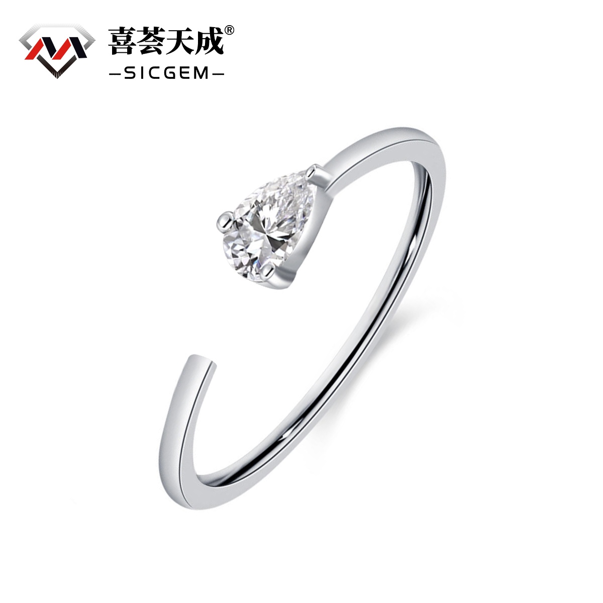 0.5ct Open Synthetic Moissanite Ring S925