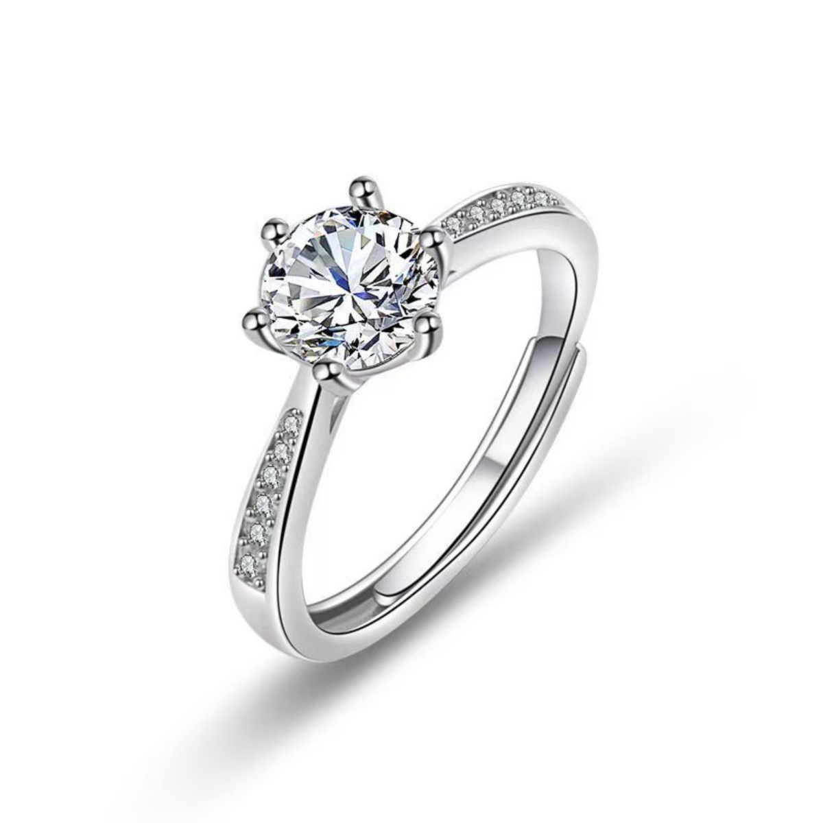 1ct Round Synthetic Moissanite Ring S925