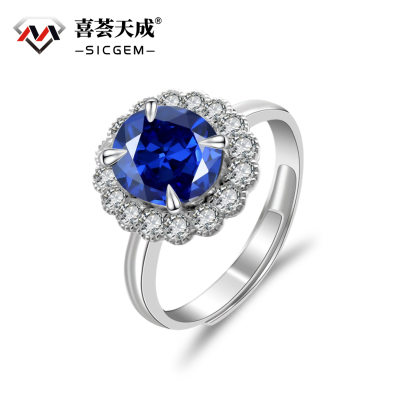 2ct Oval Synthetic Moissanite Sunflower Ring S925