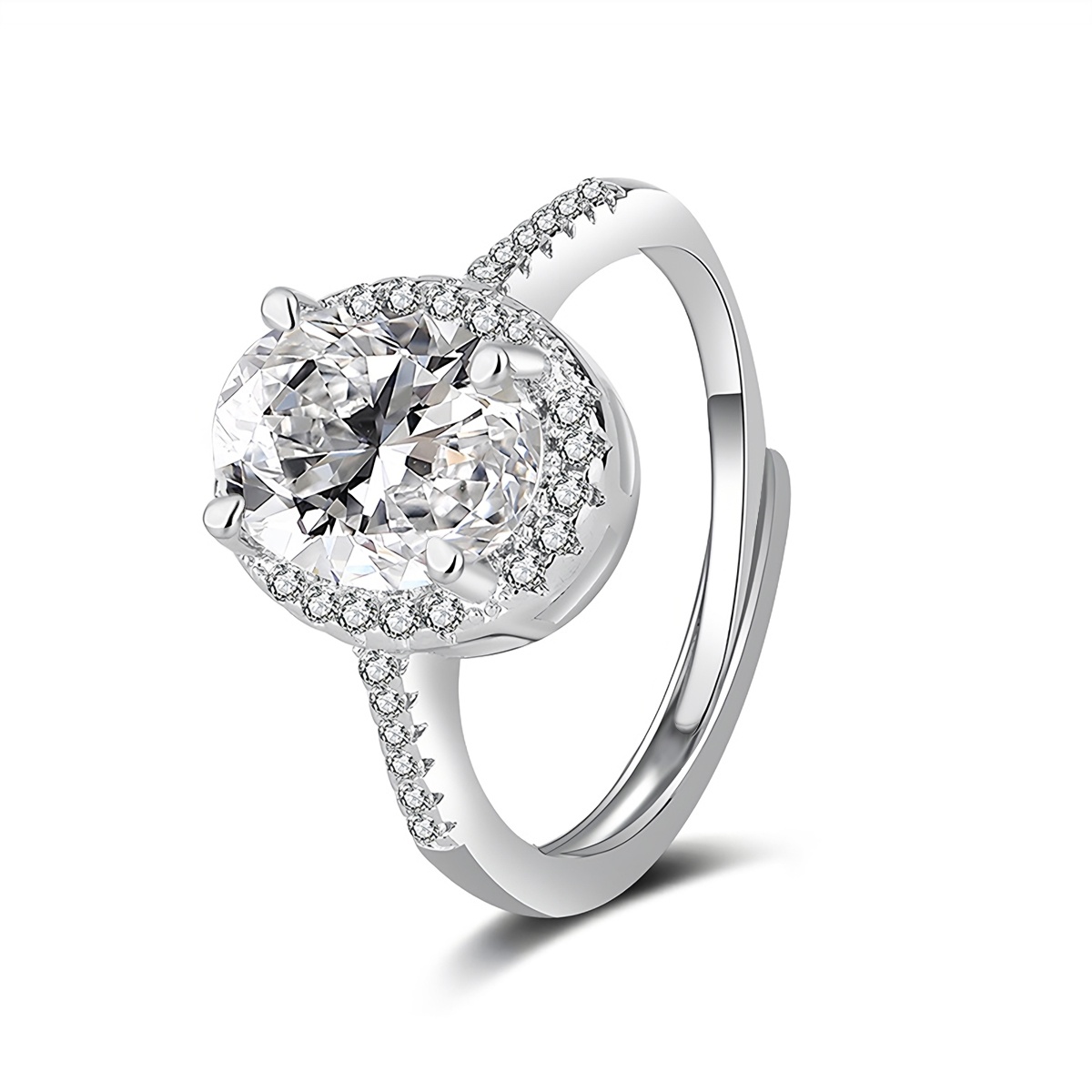 3ct Oval Synthetic Moissanite Ring S925