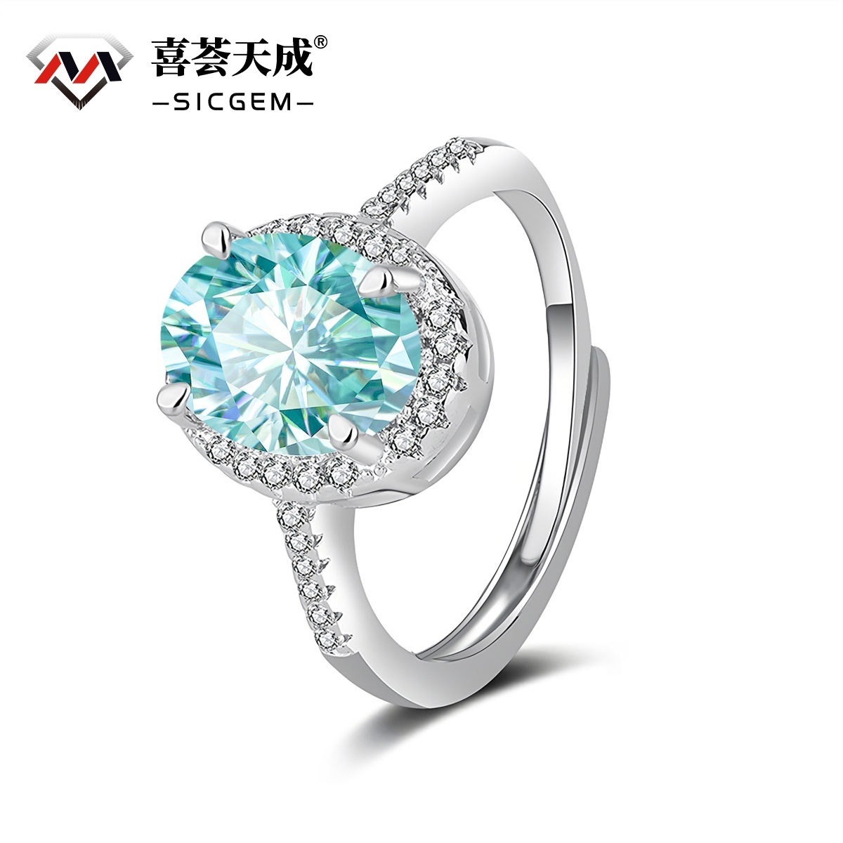 3ct Oval Synthetic Moissanite Ring S925