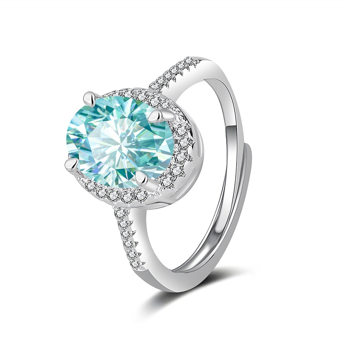 3ct Oval Synthetic Moissanite Ring S925