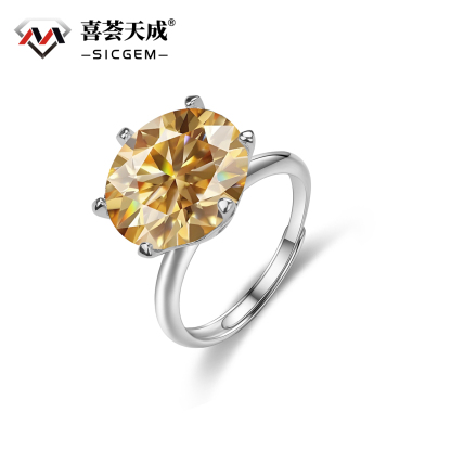 10ct Round Synthetic Moissanite Six Prong Ring S925