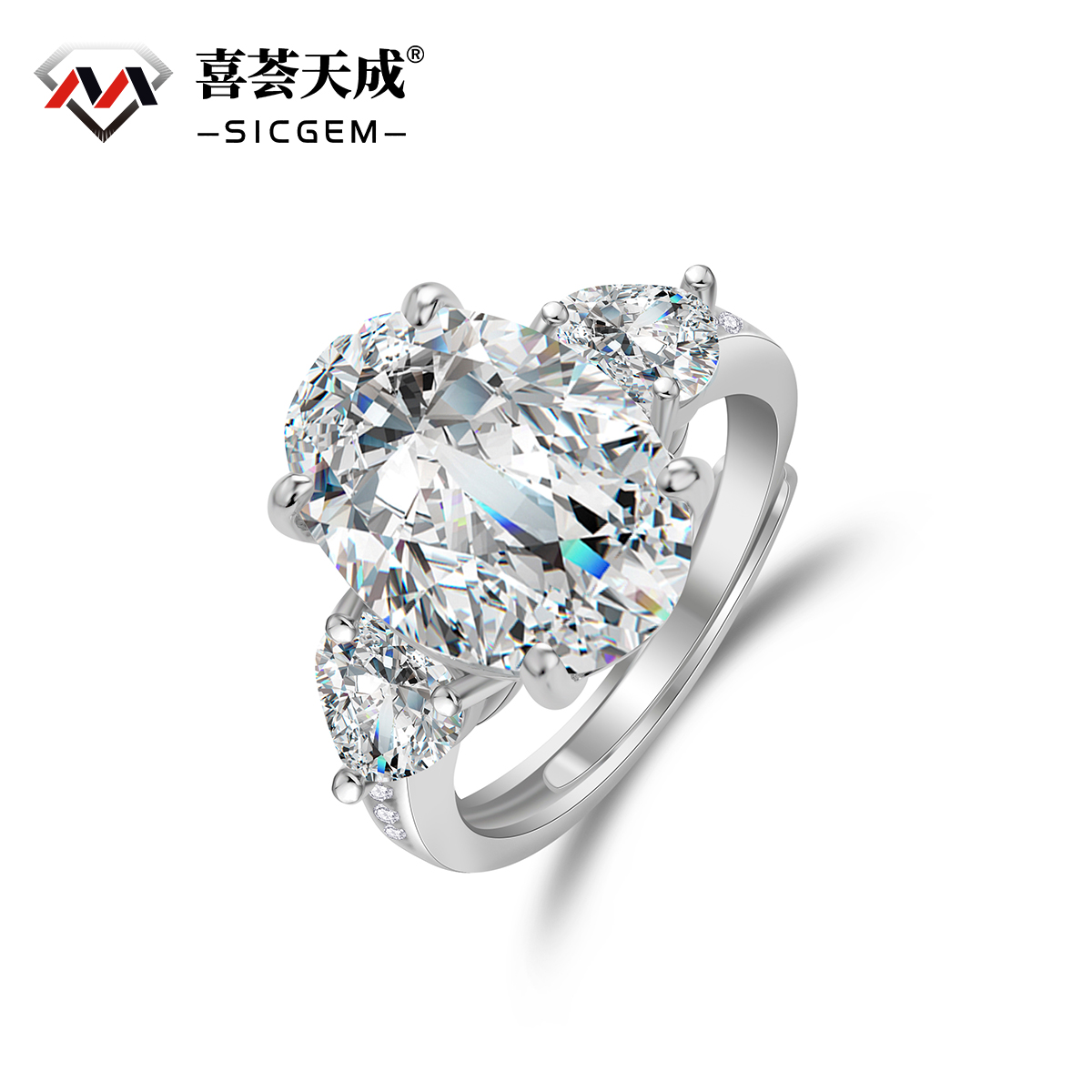 8ct Oval Synthetic Moissanite Shining Ring S925