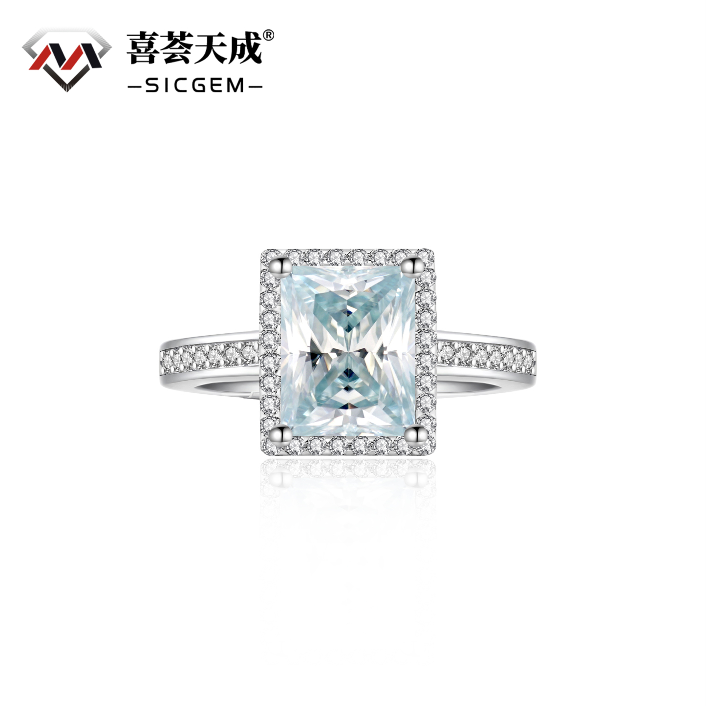 3ct Baguette Synthetic Moissanite Ring S925