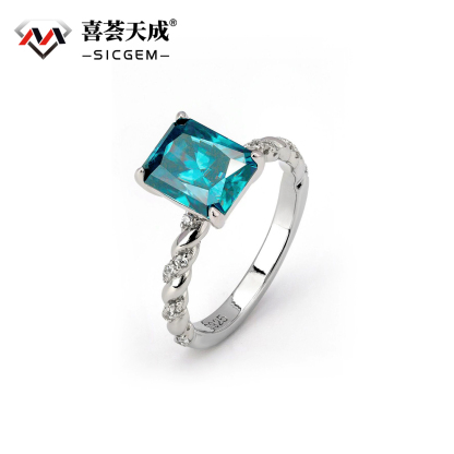 3ct Radiant Synthetic Moissanite Solitaire Twist Band Ring S925