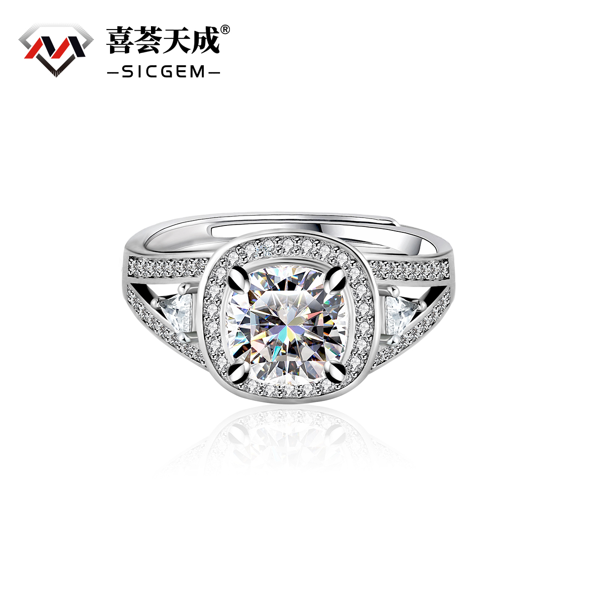 2.5ct Cushion Synthetic Moissanite Vintage Ring S925