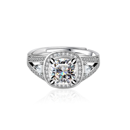 2.5ct Cushion Synthetic Moissanite Vintage Ring S925