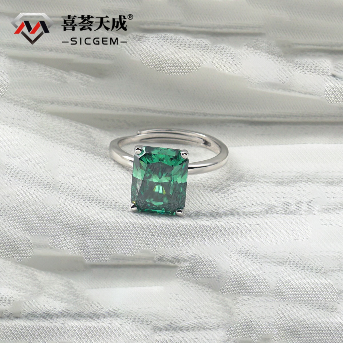 4ct Radiant Synthetic Moissanite Square Ring S925