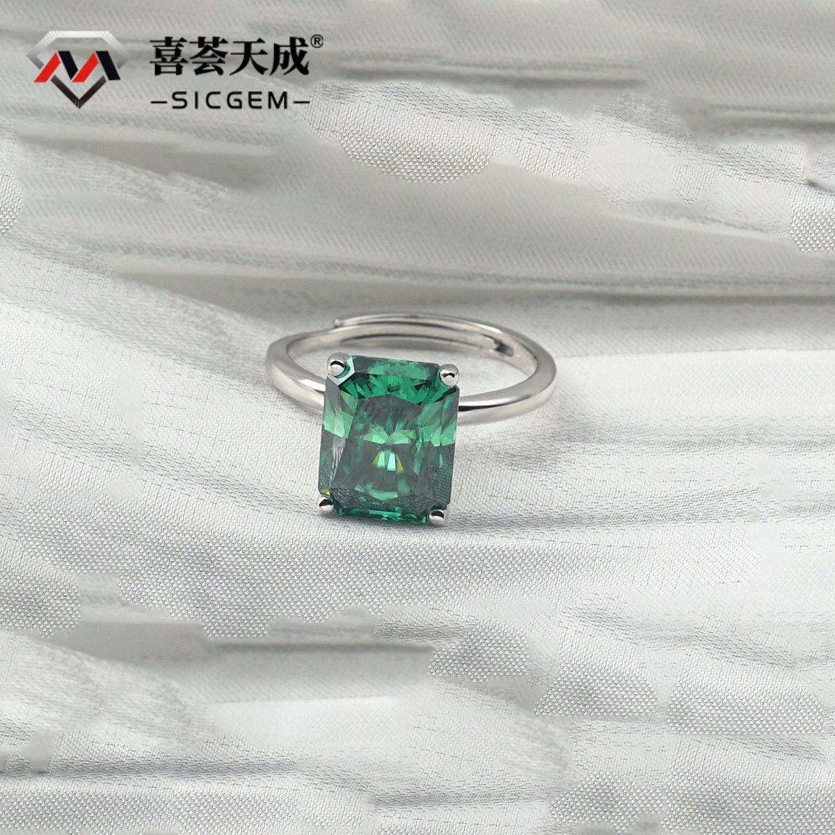 4ct Radiant Synthetic Moissanite Square Ring S925