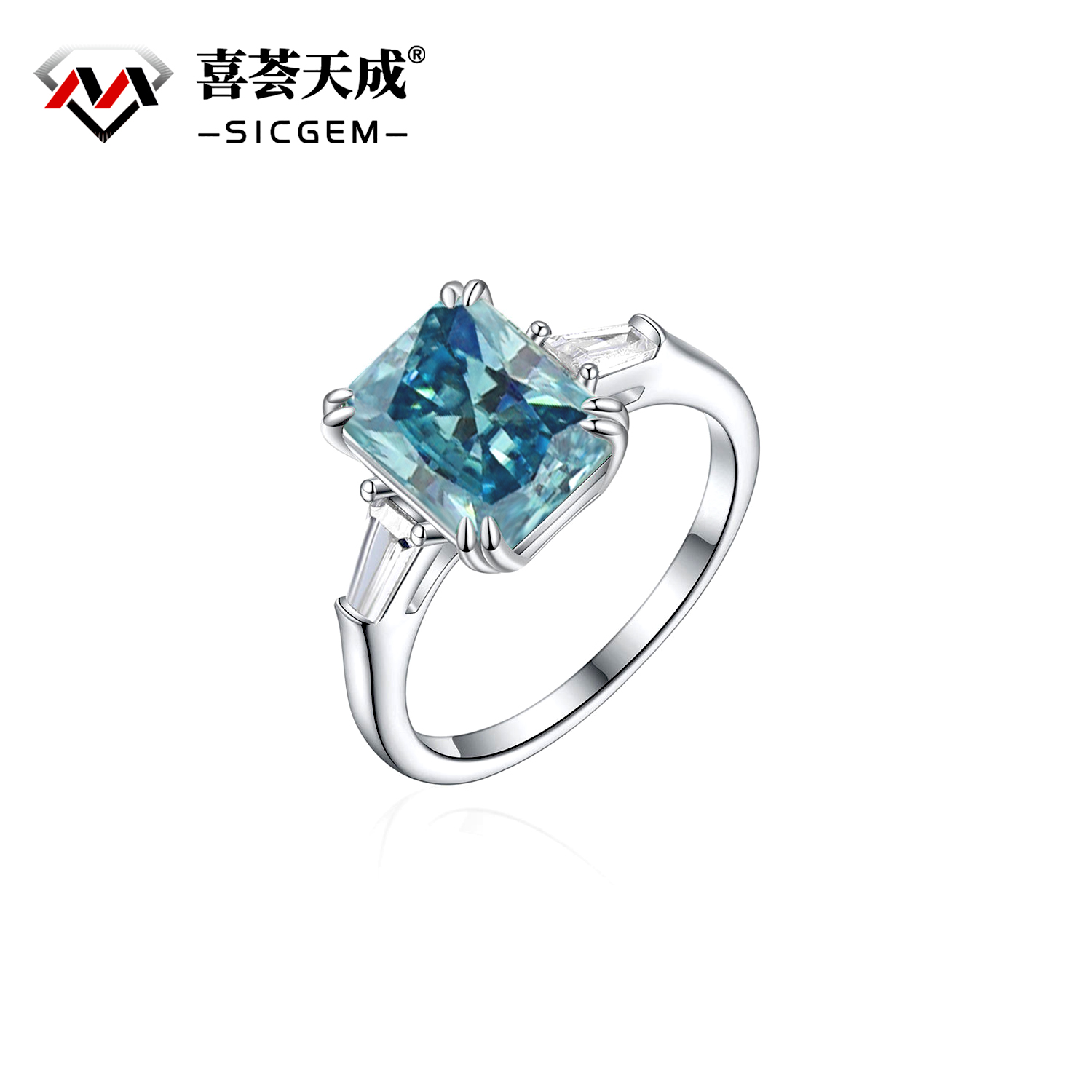 3ct Radiant Synthetic Moissanite Love Ring S925