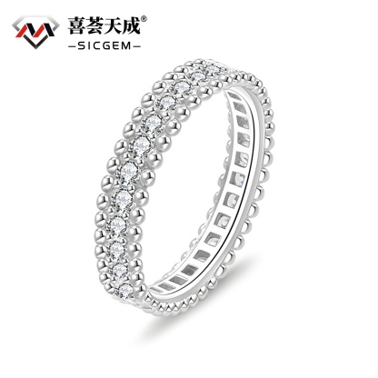 Luxury Full Eternity Ring Band Stacking Ring Wedding Ring Synthetic Moissanite Ring
