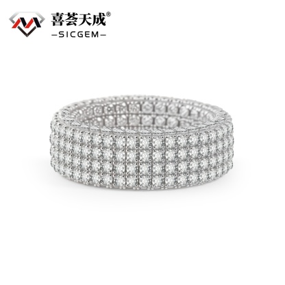 Infinite Sparkle 4-Row Eternity Ring Dakota Engagement Ring Band Wedding Ring Synthetic Moissanite Ring Jewelry S925/Copper Band