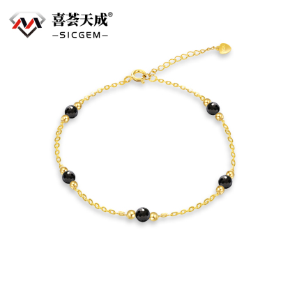 Five Beads Synthetic Moissanite Bracelet Alloy