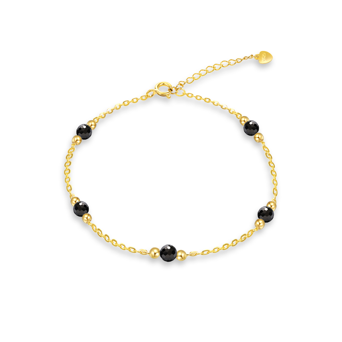 Five Beads Synthetic Moissanite Bracelet Alloy