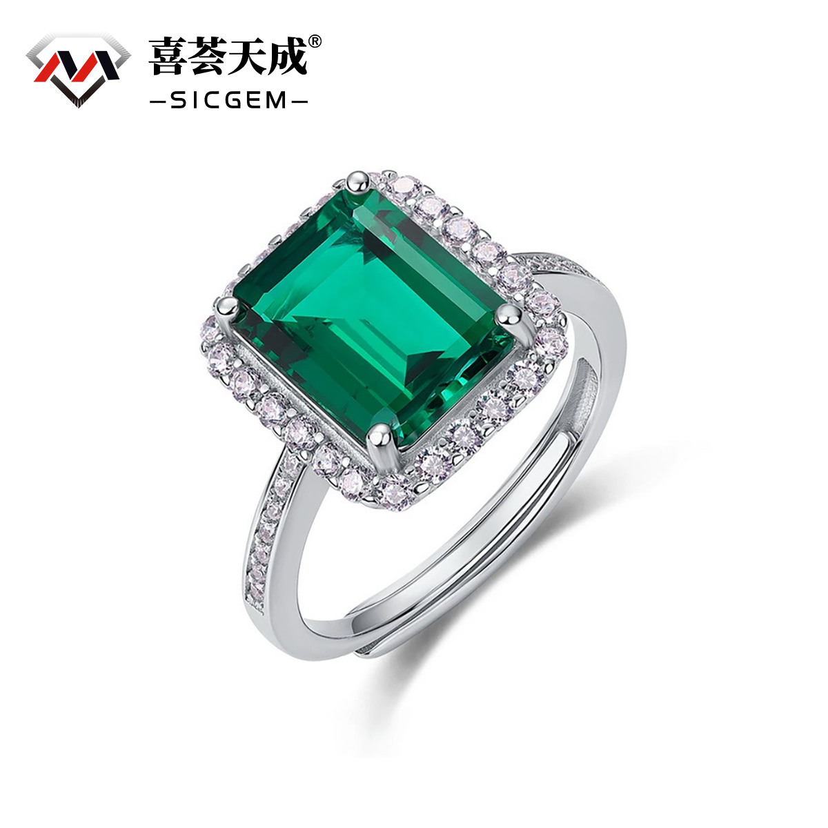 2ct Step Cut Synthetic Moissanite Elegant Ring S925