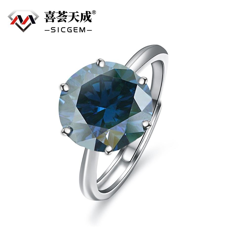 5ct Round Synthetic Moissanite Classic Six Prong Ring S925