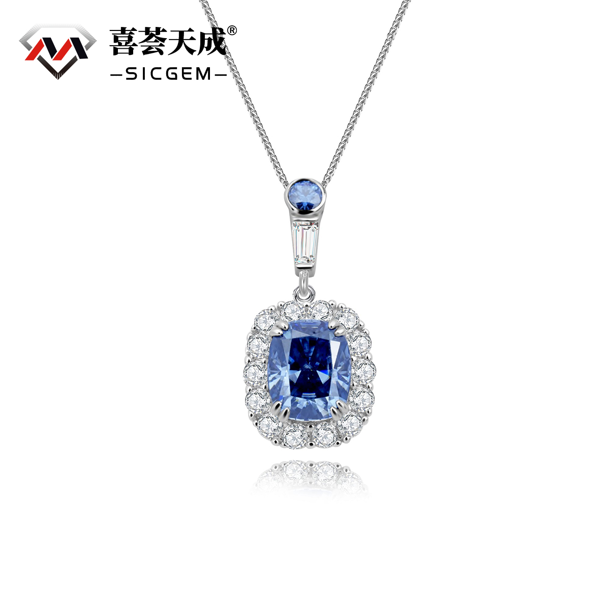 5ct Floral Prong Pendant Necklace D Color Synthetic Moissanite Necklace S925