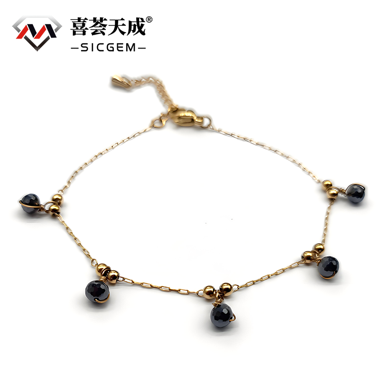 Chic Beads Bracelet Synthetic Moissanite Alloy