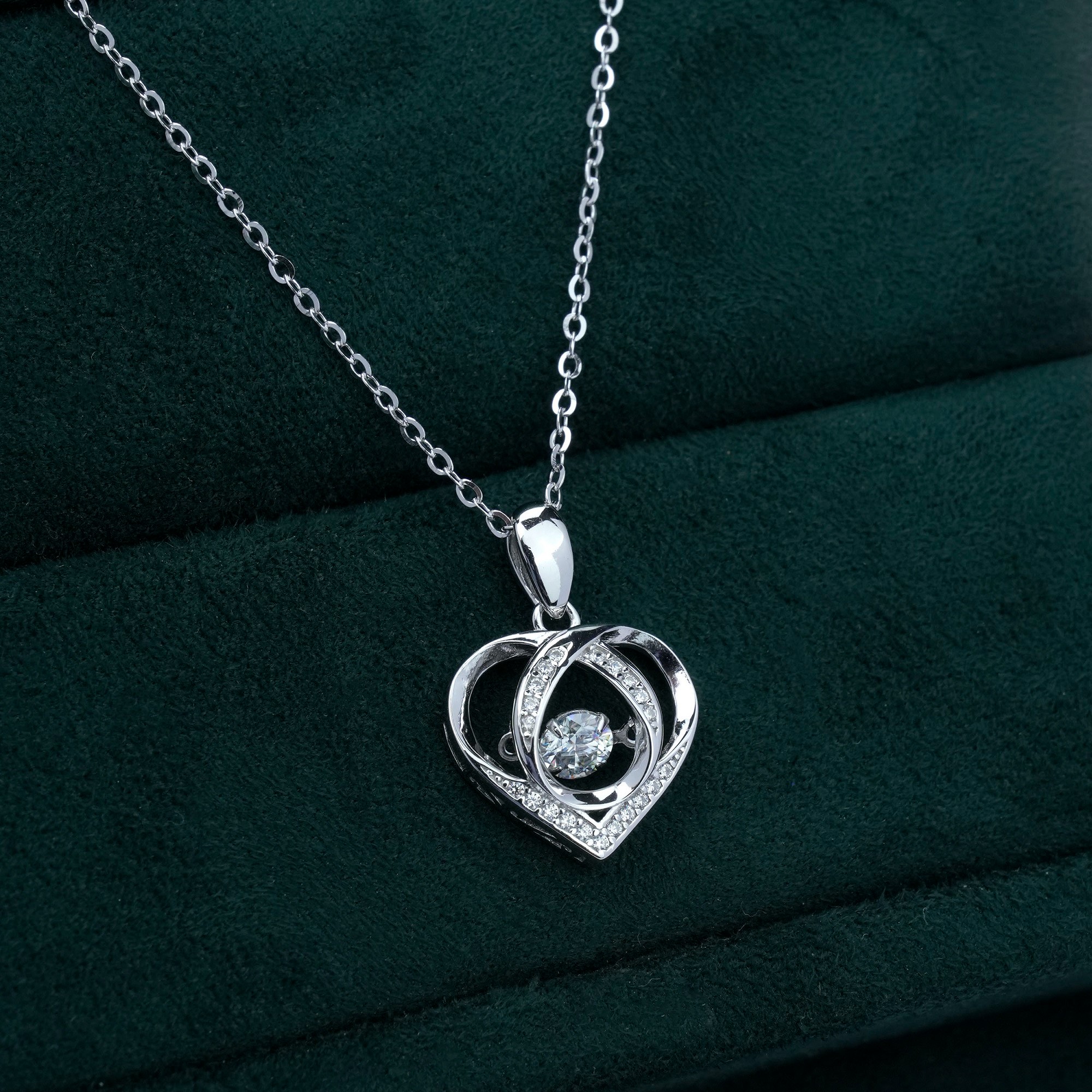 0.3ct Elegant Love Heart Pendant Necklace D Color Synthetic Moissanite Chain S925