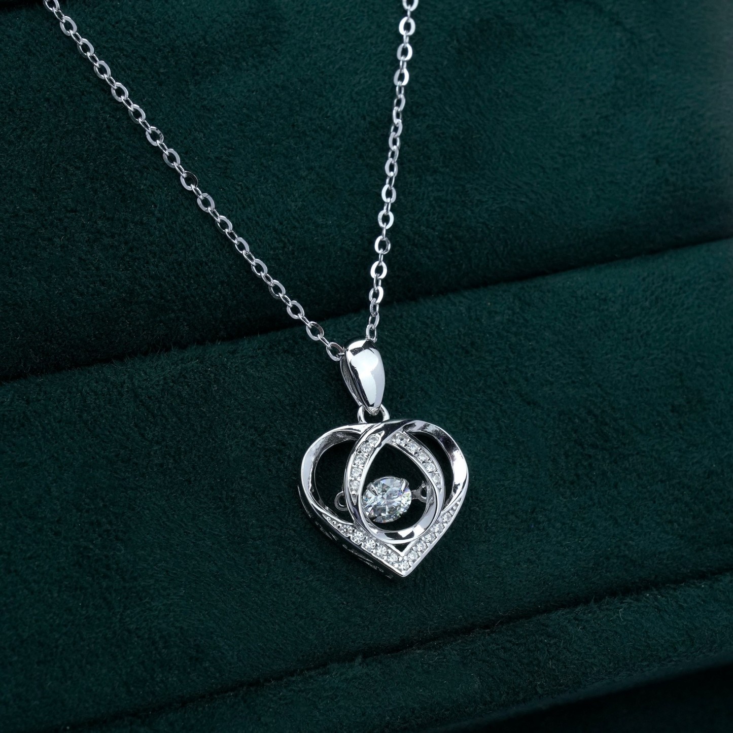 0.3ct Elegant Love Heart Pendant Necklace D Color Synthetic Moissanite Chain S925