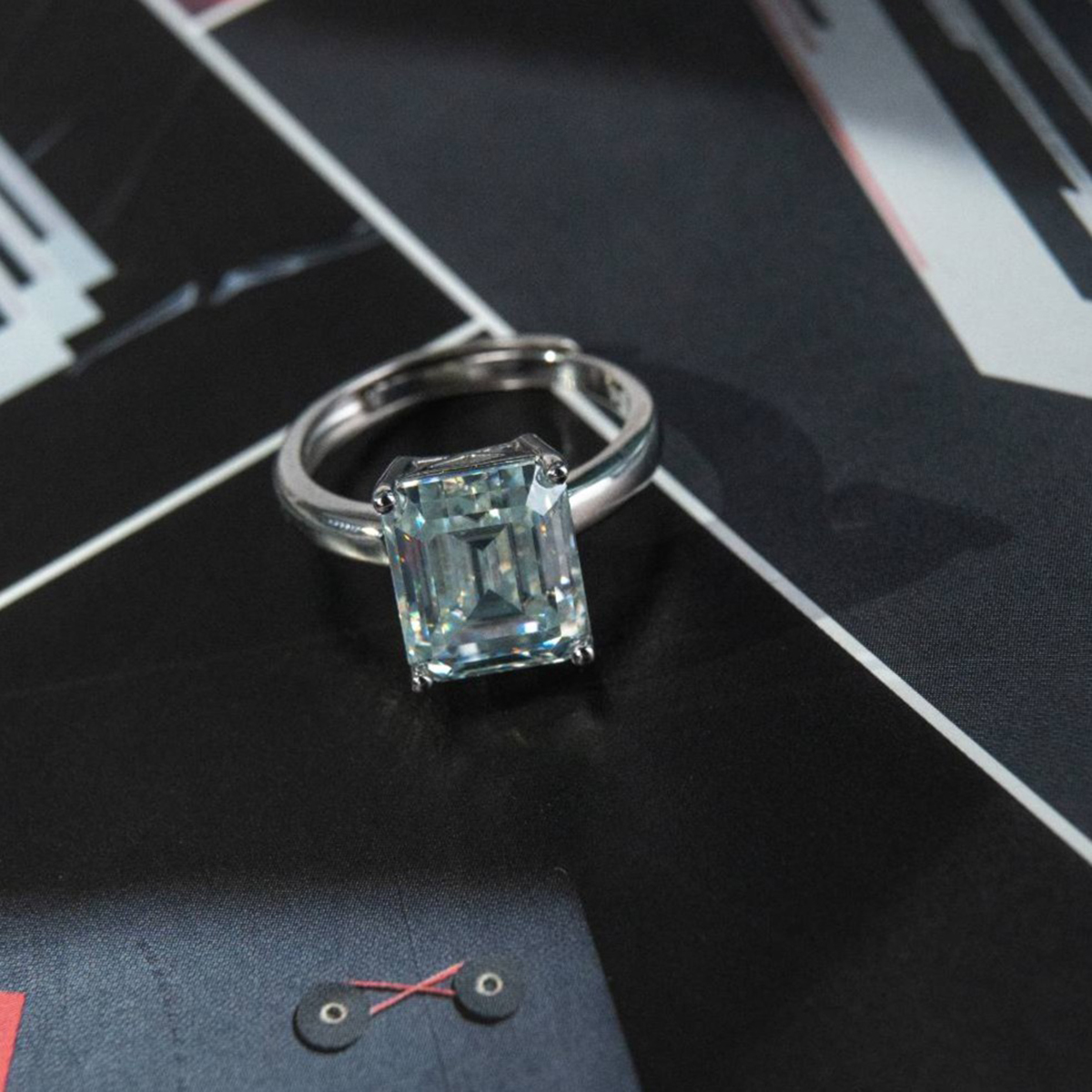 1ct Steo Cut Synthetic Moissanite Ring S925